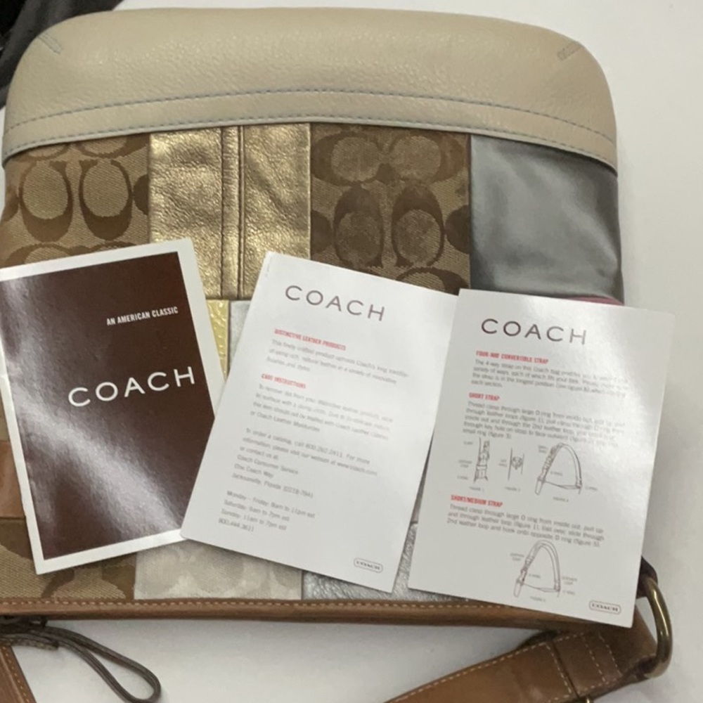 Coach Y2K 🤎💙 Multicolor Shoulder Bag W/Patchwork Design EUC - Picture 8 of 11